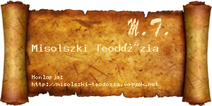 Misolszki Teodózia névjegykártya